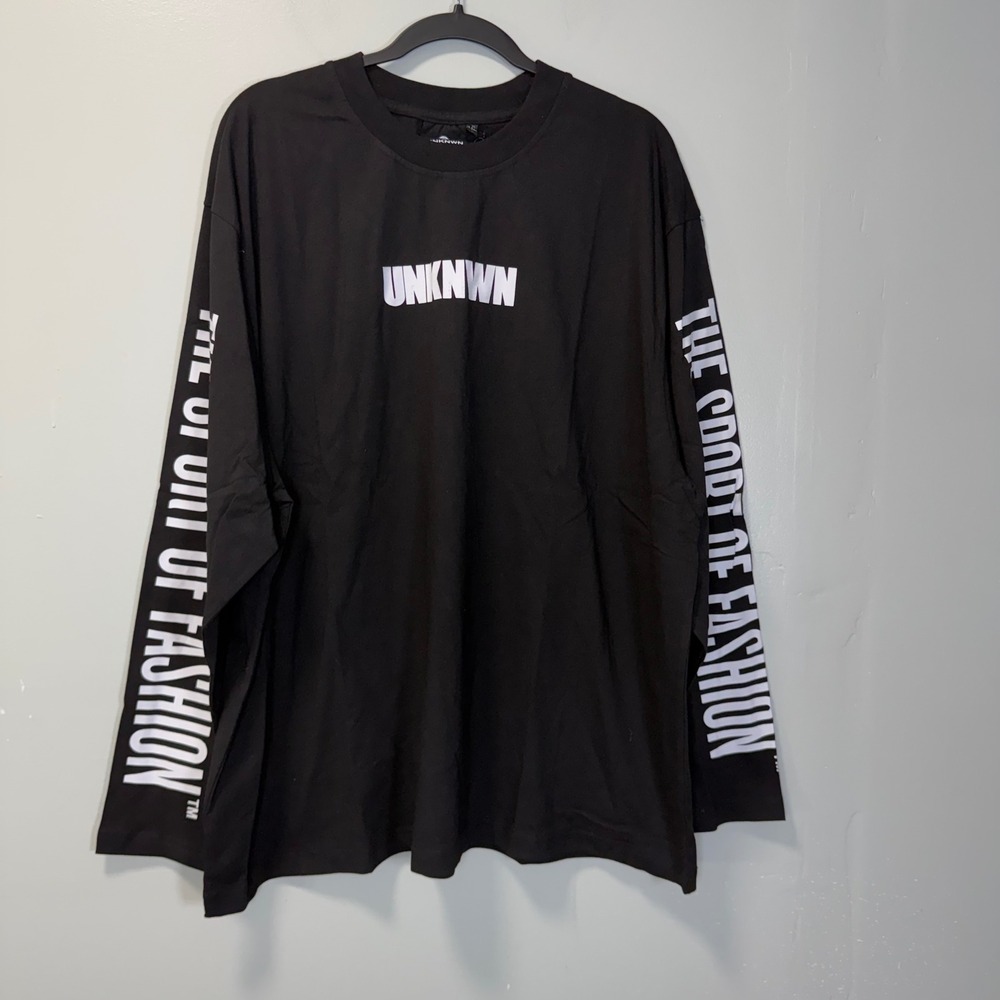 UNKNWN The Sport of Fashion Long Sleeve T-Shirt Black Mens XXL NWT